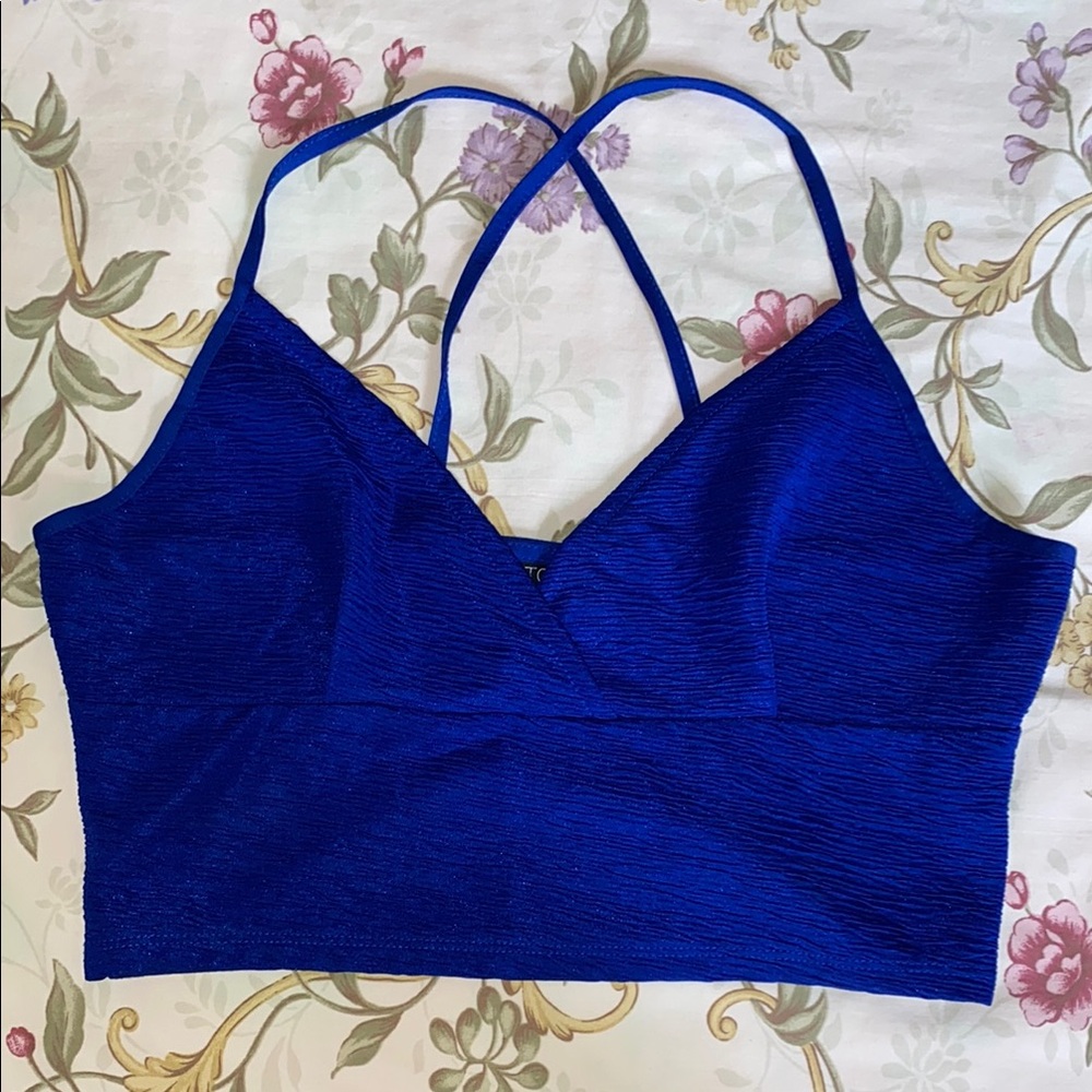 Vibrant Blue Strappy Crop Top
